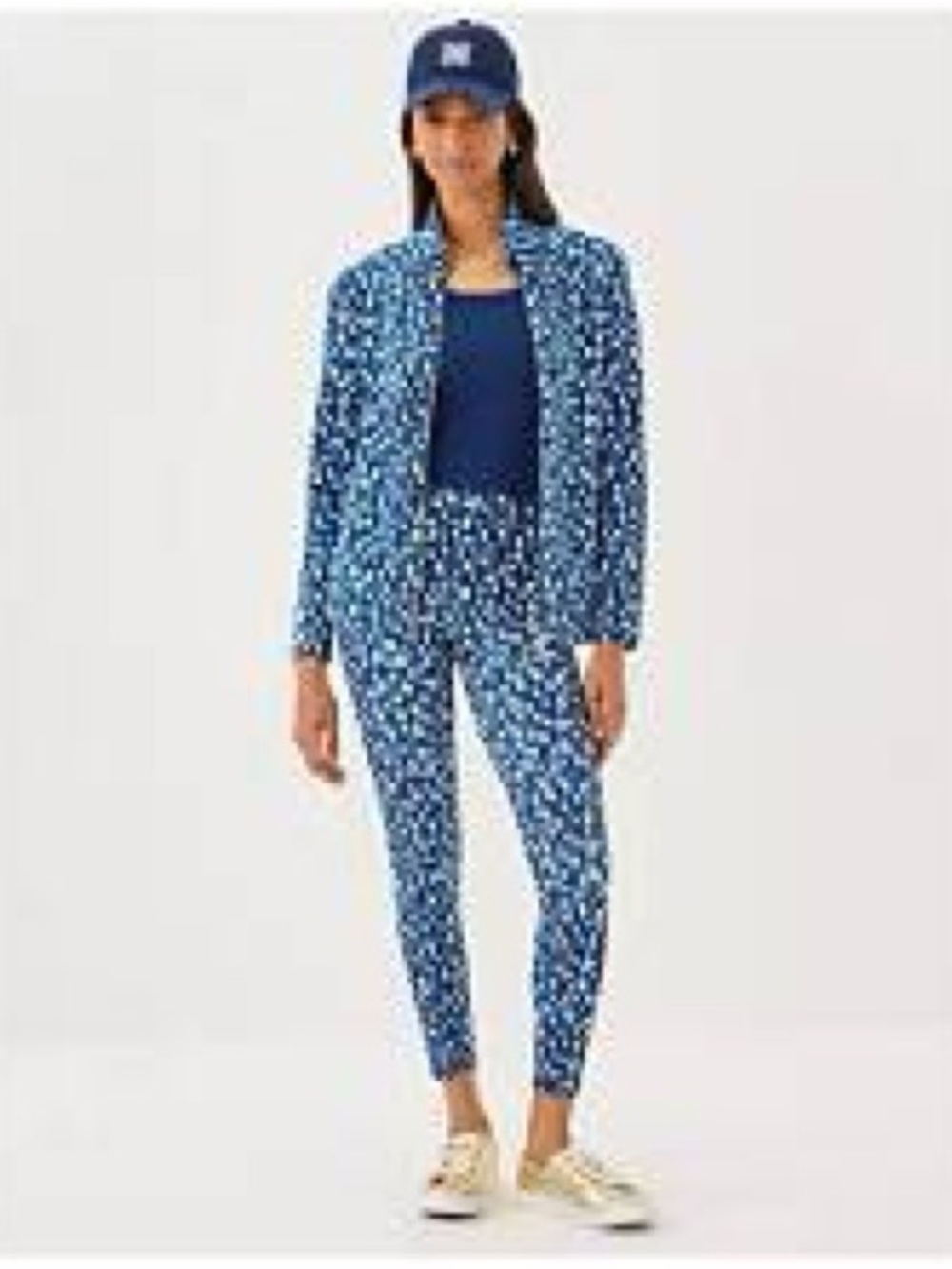 Lilly Pulitzer Leona Upf 50+ Zip-Up Starlight Navy You're An Animal medium